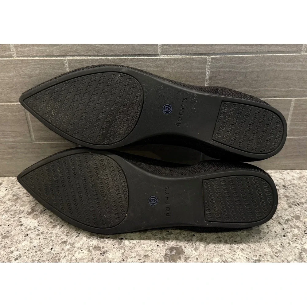 Rothy's Women's The Point Black Pointed Toe Flats Casual/Work Shoes Size 8.5